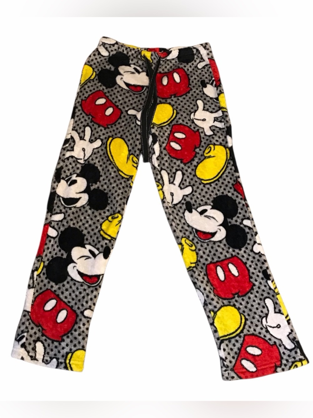 Mickey Mouse Gray Red Yellow Adult Pajama Pants, S(4-6)